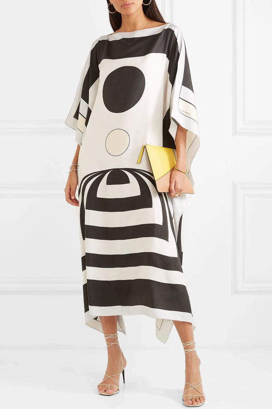 Monochrome Muse Silk Kaftan